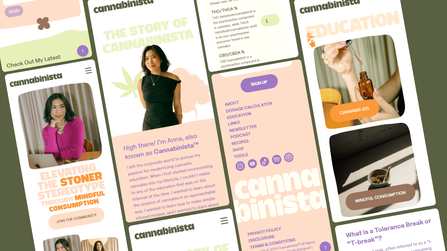 Mobile version of Cannabinista's website